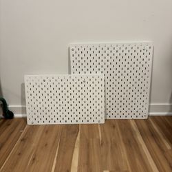Two Wall Mounted White IKEA SKÅDIS pegboards