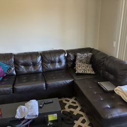 Black Leather Sectional Sofa