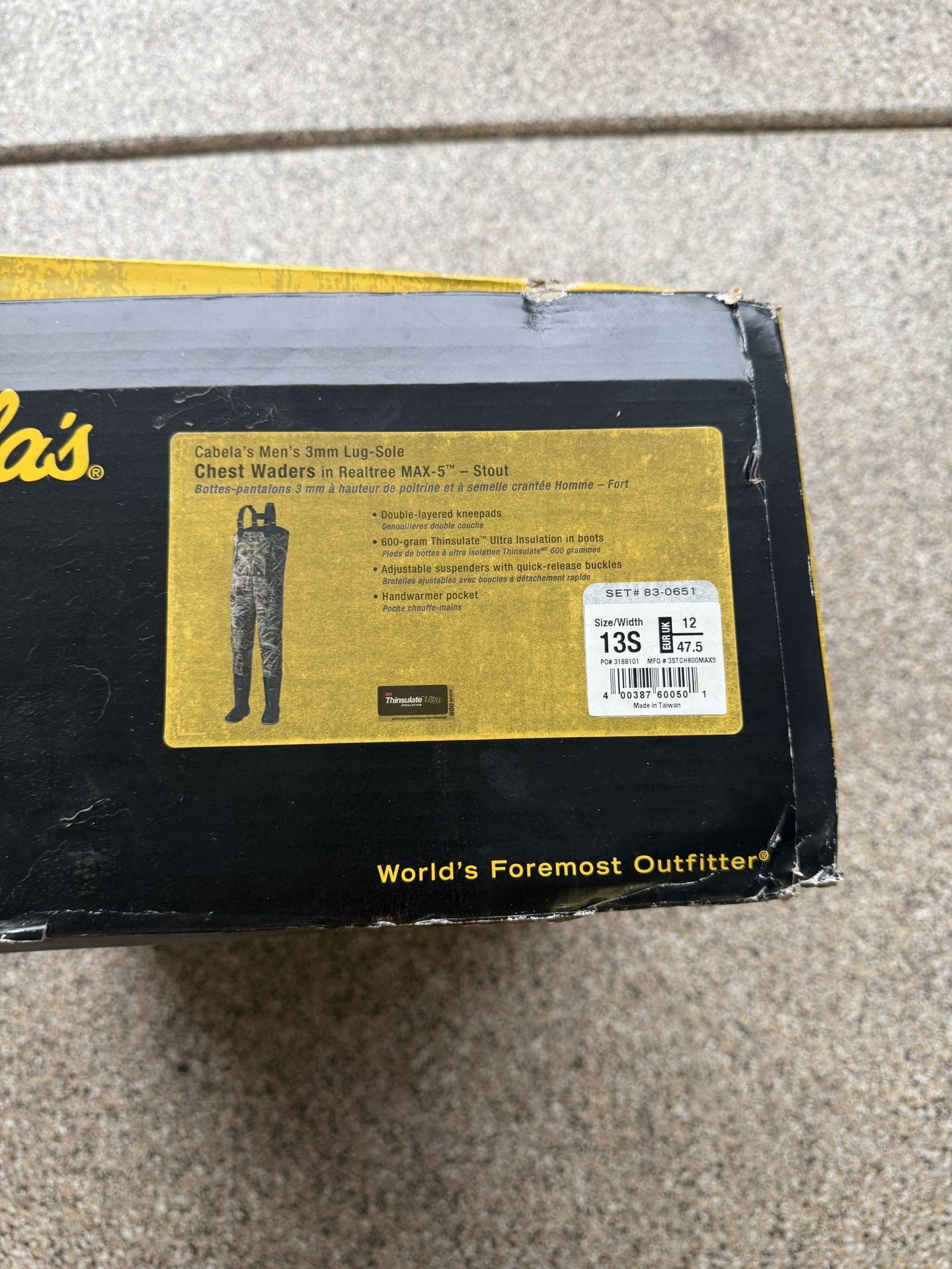 Cabela’s Chest Waders 13 Neoprene Brand New Never Worn
