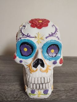 Plastic Sugar Skull Colorful Decor for Halloween Day of the Dead