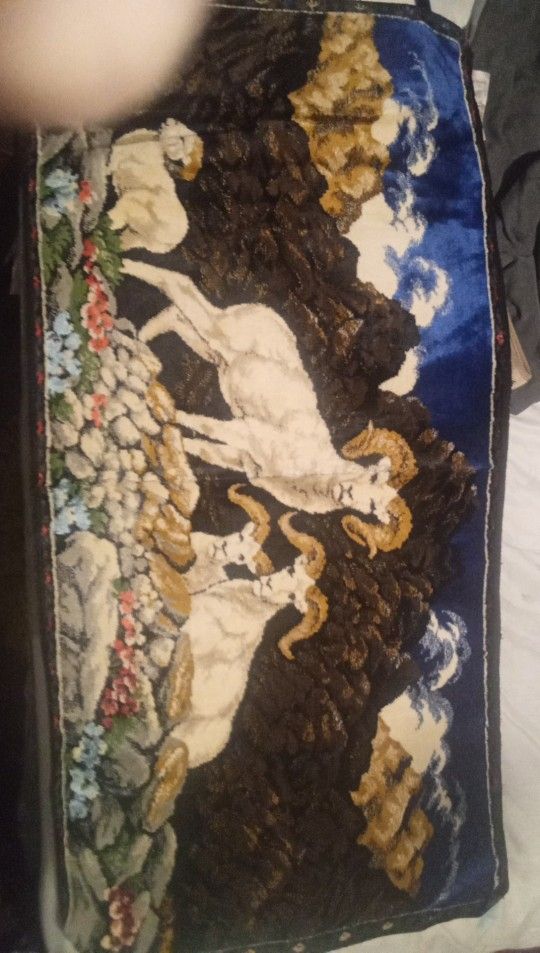 Vintage Velvet Wall Hanging. Italian Import