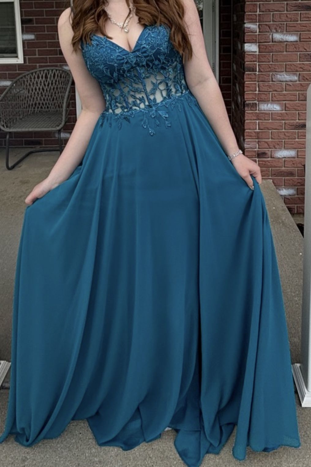 Teal prom dress size 8