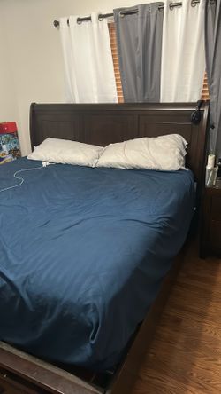 King size bed with frame and mattress