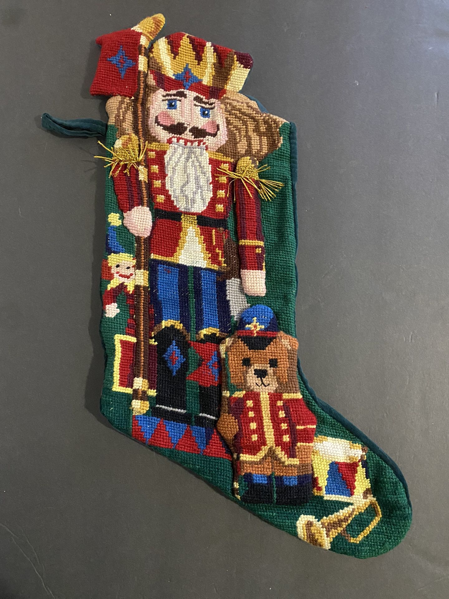Vintage Nutcracker Christmas Embroidery Stocking