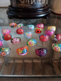 Kids Colorful Floral Rings.