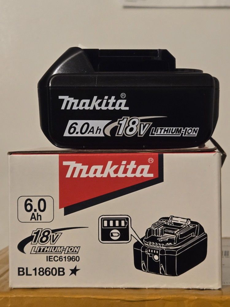 Two Genuine New Makita 18v 6.0ah Batteries