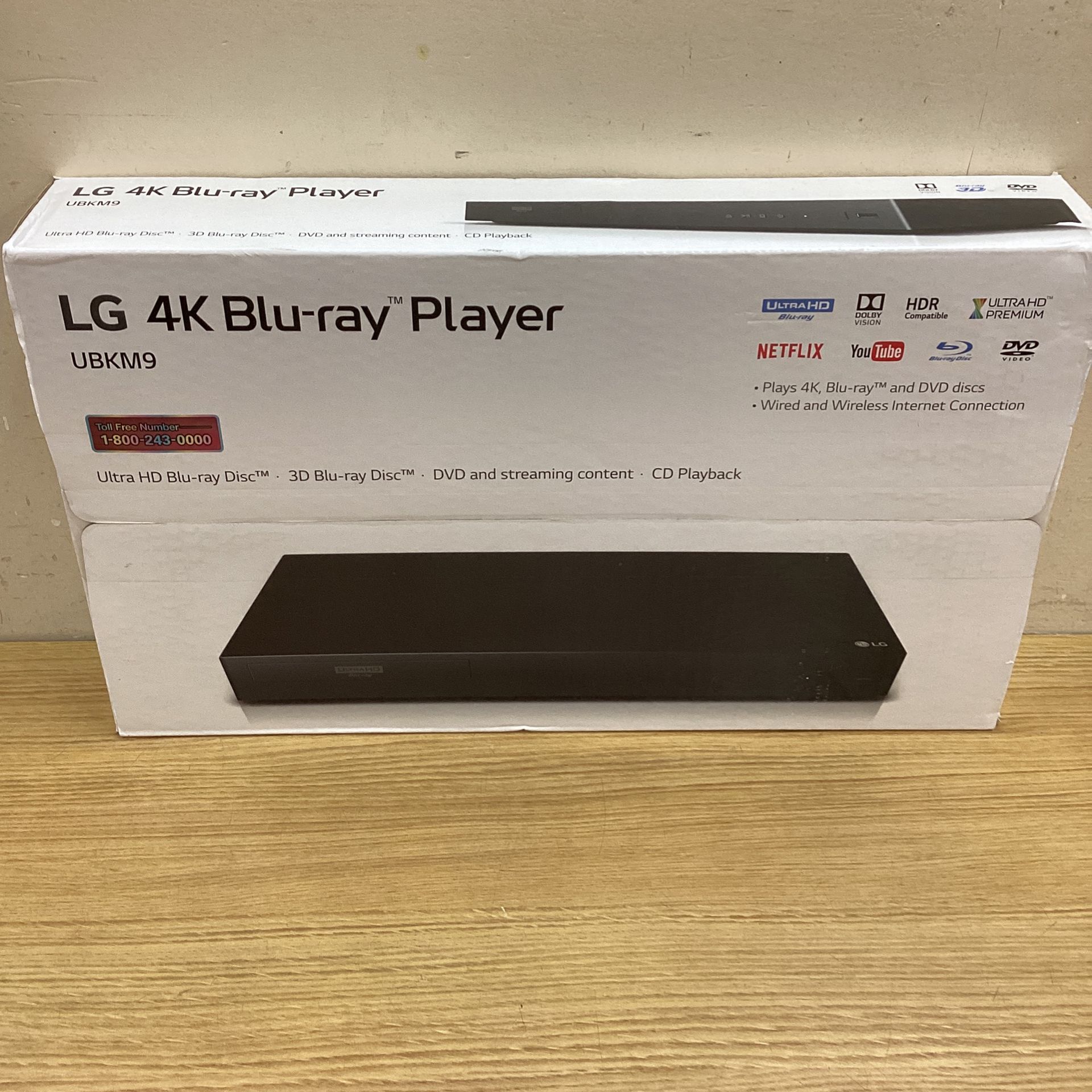 LG UBKM9 Streaming Ultra-HD Blu-Ray Player with Streaming