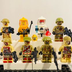 Infected Soldiers & Hazmat Crew 8pc Minifigure Set LEGO Compatible
