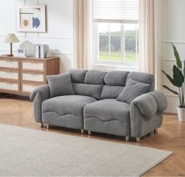 78" velvet double sofa with two cushions suitable for living room, bedroom, lounge