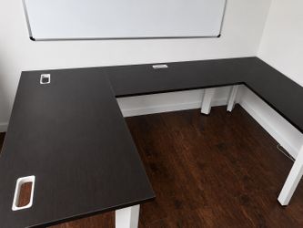 L-Shaped Office Desk with Cable Management