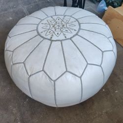 Moroccan Leather Ottoman