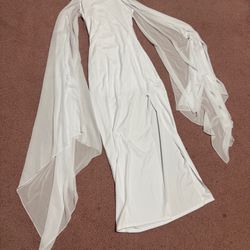 New Small white long Flowy  stretchy photo gown angel costume dress Evening