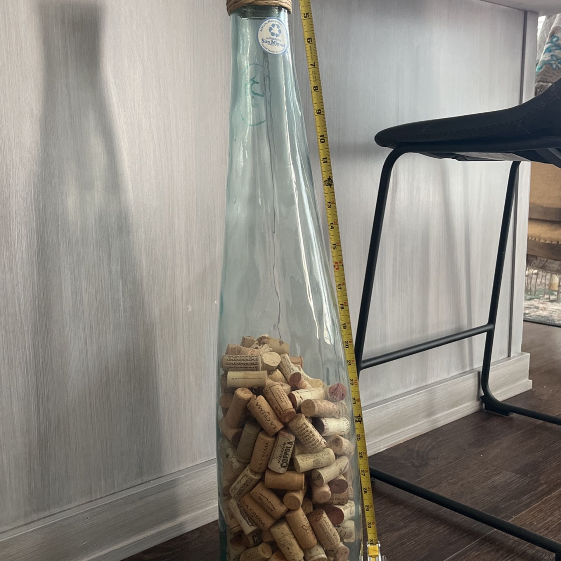 Thick Recycled Glass 30 Inch Tall Vase
