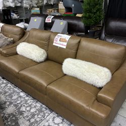🔥 LEATHER SOFA BLOWOUT — CRAZY DEALS! MUST GO!
