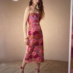 Brand New Floral Strapless Dress 