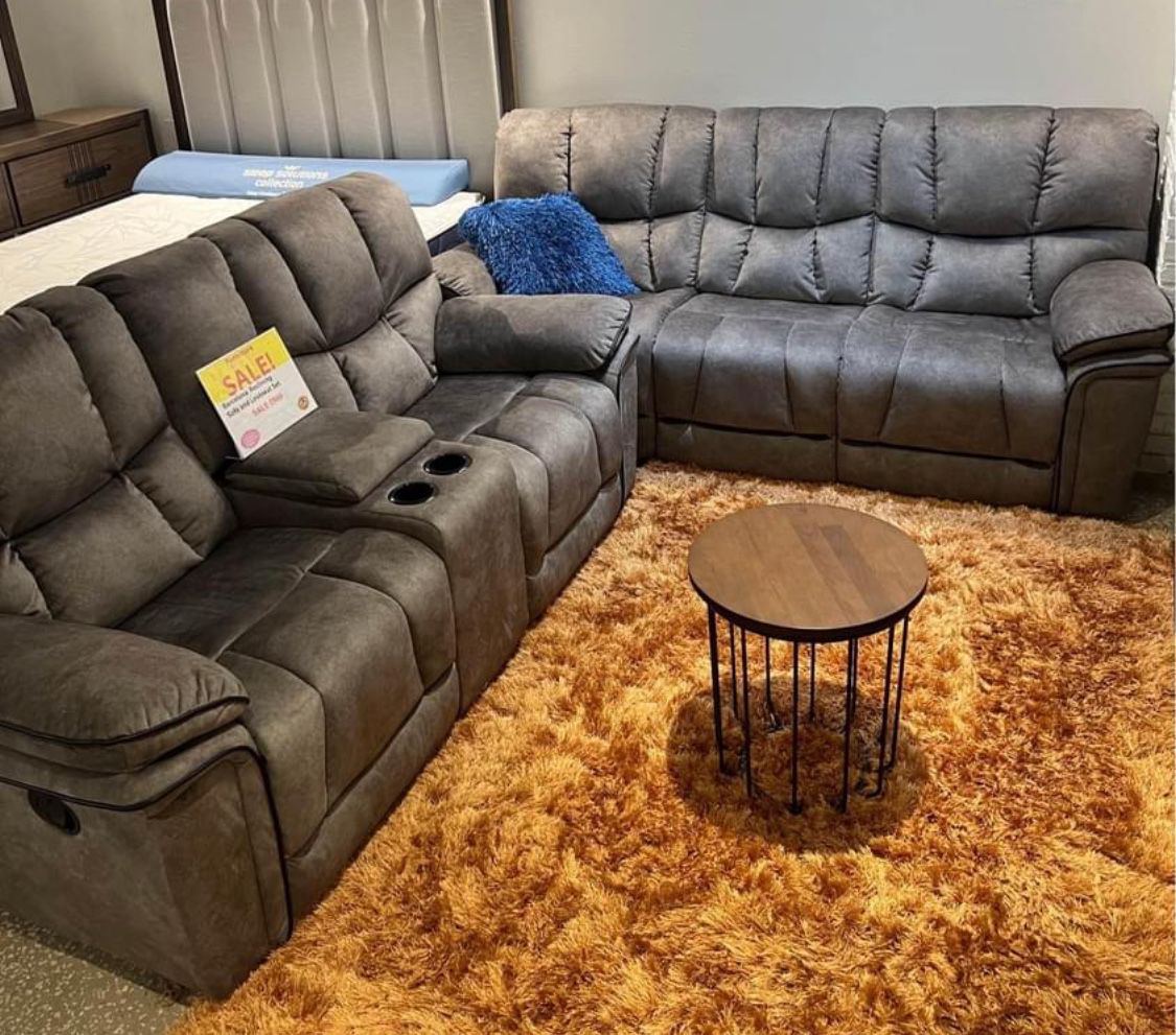 Spring Blowout Sale! Barcelona, Gray Reclining Sofa And Loveseat Now Only $899. Easy Finance Option. Same-Day Delivery.