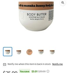 Ciroa Almond Milk & Manuka Honey Body Butter Soothe & Calm 15.8 oz