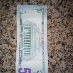 $5 Dollar Bill Misprint