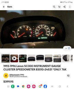 Lexus SC300 Instrument Gauge Cluster Speedometer
