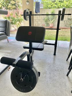 Marcy Weight Bench with 80 lbs Vinyl-Coated Weight Set