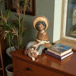 Retired Lladro 2164 “Paco Pancho” Boy Sitting with Dog Gres Finish| Mint