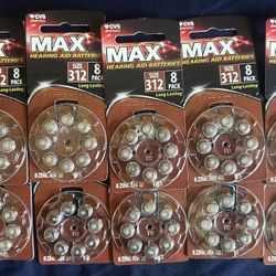 10 Packs of CVS MAX Hearing Aid Batteries sz 312 8-pack