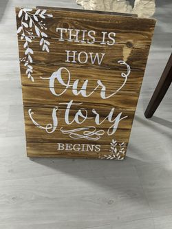 This Is How Our Story Begins (wooden wedding Sign)