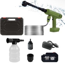 Cordless Pressure Washer,1200PSI Portable Power Washer with 4Ah Battery&Charger,6-in-1 Nozzle,5 Meter Hose,Handheld High-Pressure Car Washer for Cars/