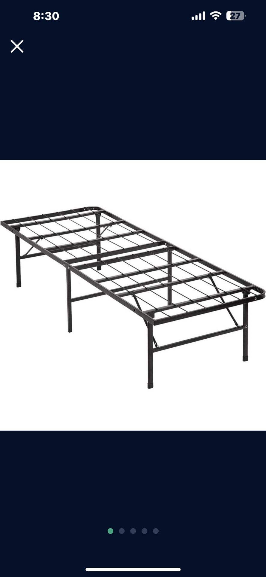 Bed Frame Deluxe Raised Metal Platform Twin/Twin XL