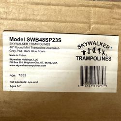 NEW SKYWALKER TRAMPOLINES 48" Round Mini Trampoline Astronaut-Gray Pad, Dark Blue Foam