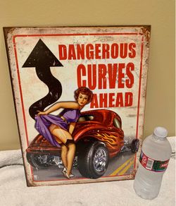 Dangerous Curves Ahead bar sign