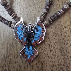 Antique Silver Turquoise Necklace 