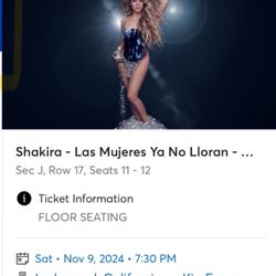 Shakira Floor Seats Concert Tickets In Inglewood Kia Forum