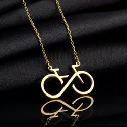 Stainless Steel Necklace Infinite Bicycle 