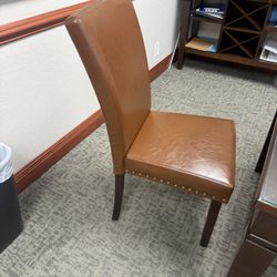 5 Brown Office Or Dining Room chairs