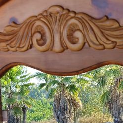 3 heavy wooden mirrors