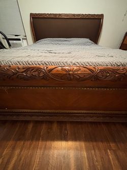 Solid Wood Sleigh Bed Frame