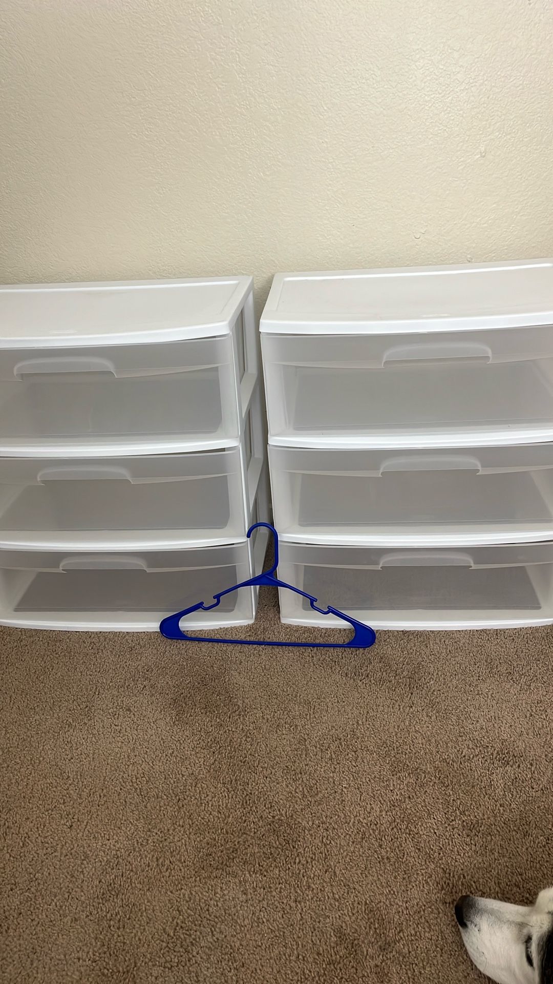 Clear Plastic Drawer Storage Dresser x2
