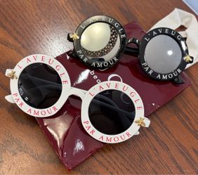 Retro Style Round Sunglasses Bee Frame Sun Glasses Women Fashion Eyewear 2pc