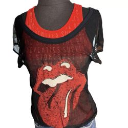 Vintage BOOTLEG BUDDHISTPUNK House of the Gods Rolling Stones T-shirt Mesh Small