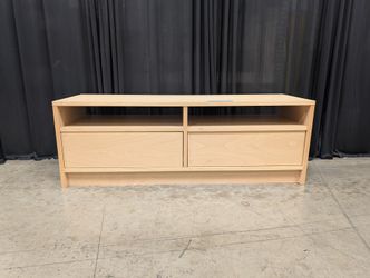 Light Wood Veneer TV Stand with Drawers