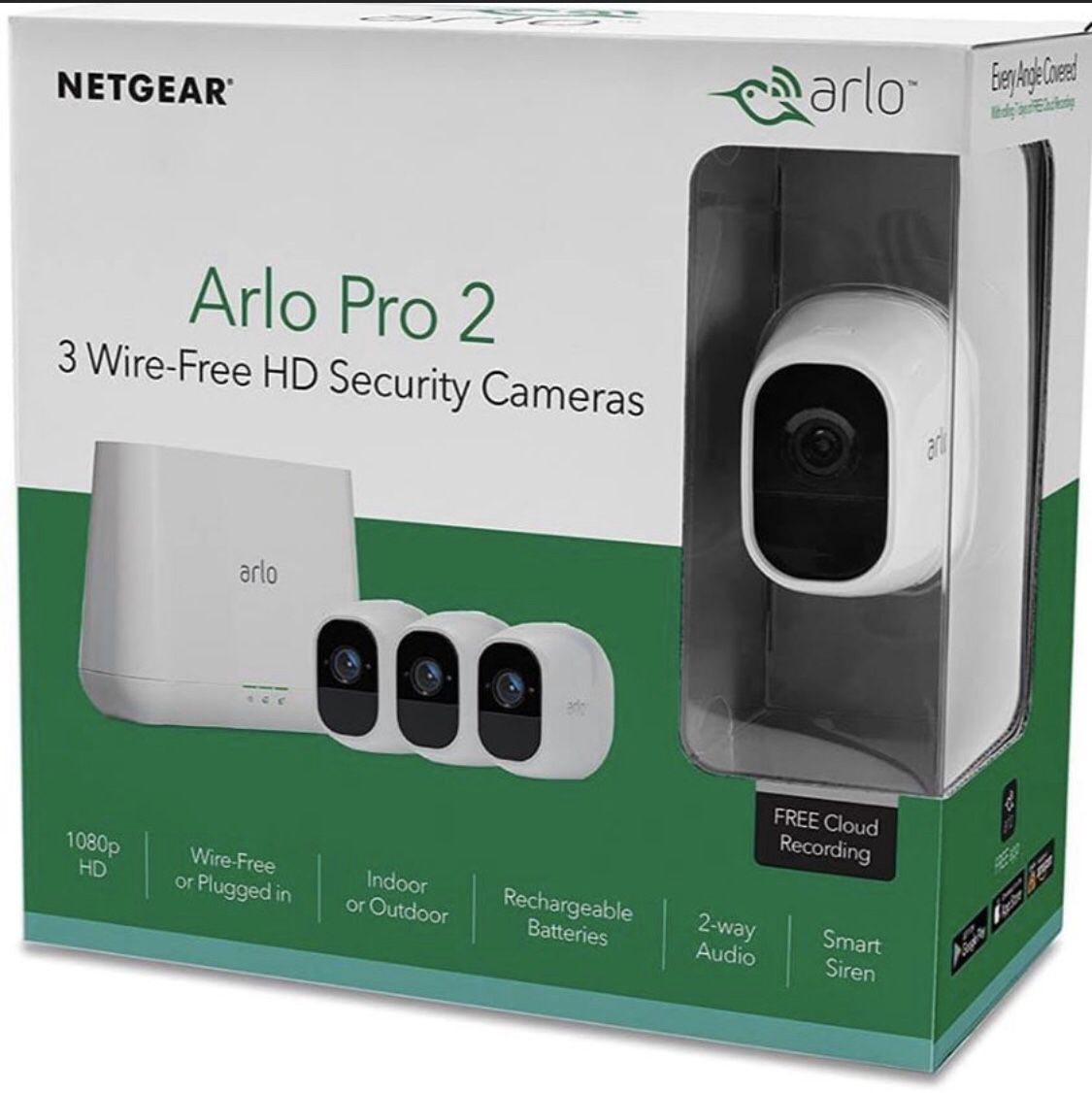 Arlo Pro 2 - 3 Wire-Free Camera 1080P HD Smart Security System