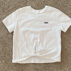 Vans Woman White Front Tie Shirt Size S