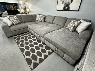 Gray Sleeper Sectional with Storage