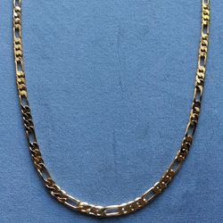 24” Figaro Necklace 4mm 14k Gold Plated * Unisex* Ship Nationwide Or Pickup Boca Raton