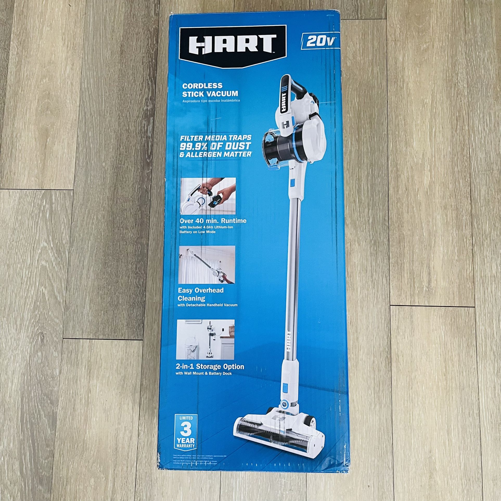 HART 20-Volt Cordless Stick Vacuum, (1) 4.0 Ah Lithium-Ion Battery