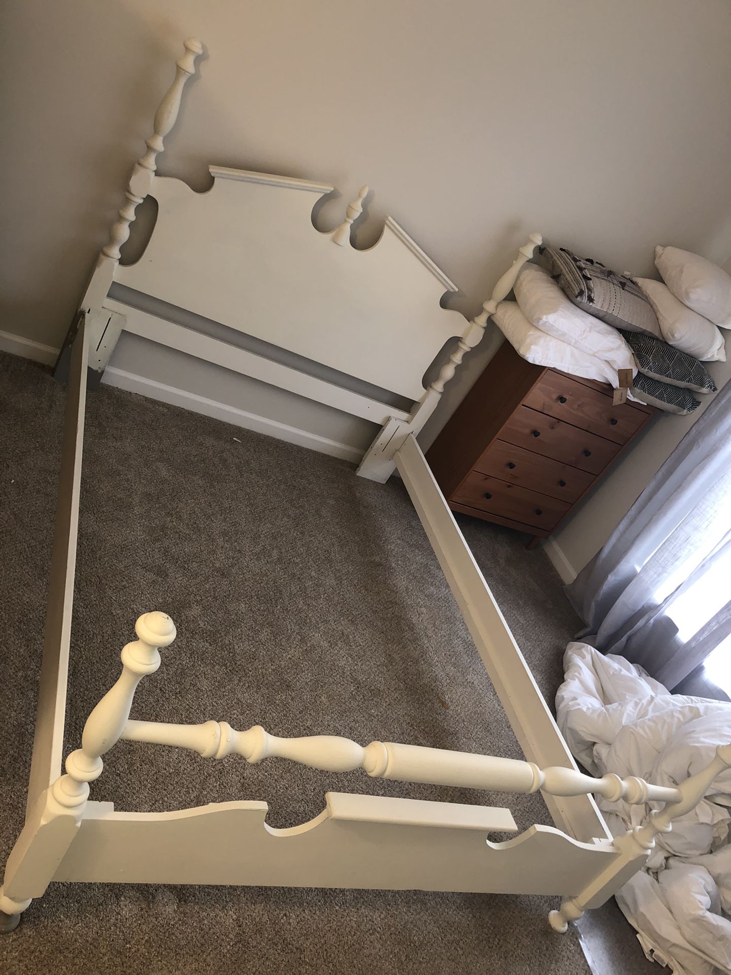 White Queen sized bed frame