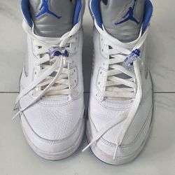 Nike Air Jordan 5 Retro Stealth Size 10 OG V White Blue DD0587-140 Sneakers Shoes