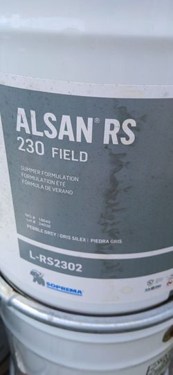 Roofing paint new 5 gallon cans Alsan 230 field