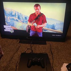 42 Inch Tv With PlayStation 3 And Grand Theft Auto